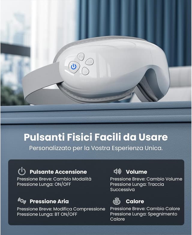 Detalle de Bob and Brad EyeOasis 3 massaggiatore occhi con riscaldamento e freddo, compressione e musica