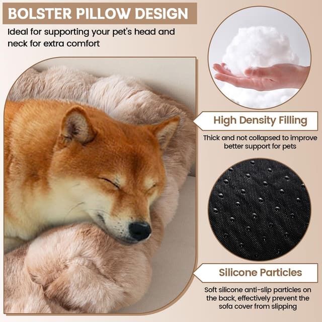 Thumbnail 2 de LiveGo Thick Rabbit Plush Pet Couch Cover