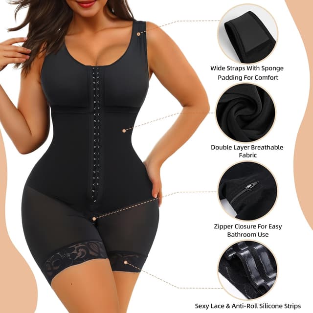 Detalle 2 de SHAPERX Women's Fajas Colombianas Tummy Control Shapewear Bodysuit