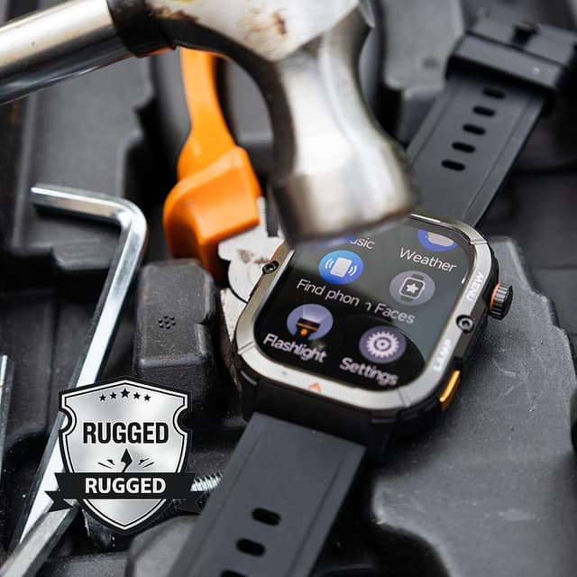 Detalle 2 de AGM Legion 3 Smartwatch Uomo con torcia, schermo AMOLED da 1,95" e chiamate Bluetooth