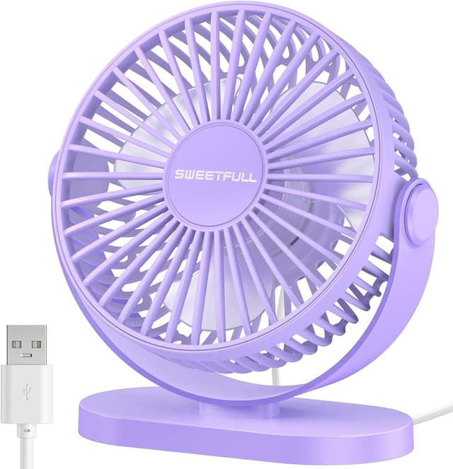Thumbnail 6 de SWEETFULL Desk Fan 3-Speed USB Quiet Mini