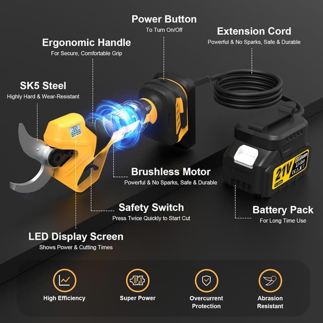 Thumbnail 1 de highsam Secateur Electrique 60 mm 2 x 4Ah