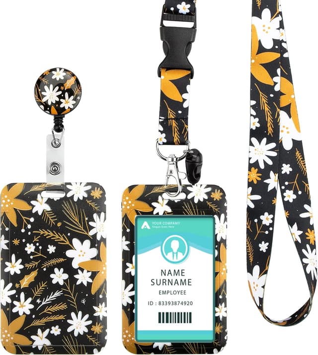 Detalle de Ausweishülle mit Band und drehbarem Karabiner