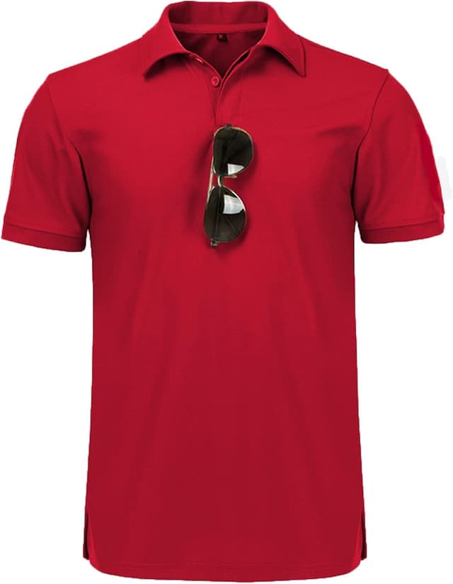 Detalle de geeksport Herren Poloshirt Kurzarm – atmungsaktives, schnelltrocknendes Funktionspolo für Golf & Outdoor