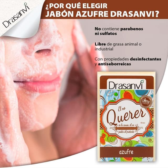 Detalle de DRASANVI JABON AZUFRE 100g para acné