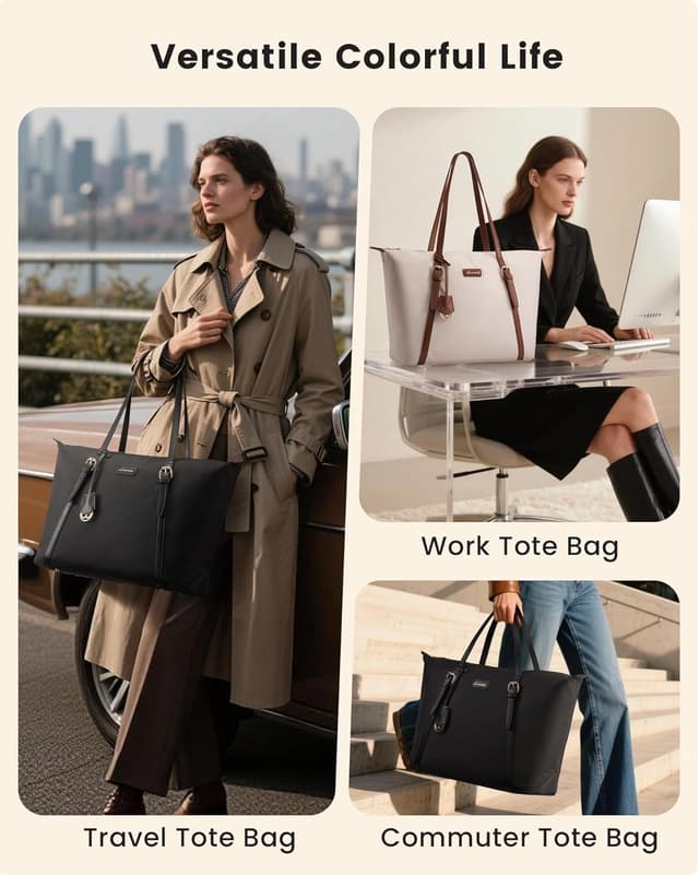 Detalle de LOVEVOOK Laptoptasche Damen Shopper-Tote für 16-Zoll (41 × 34 × 14,5 cm)