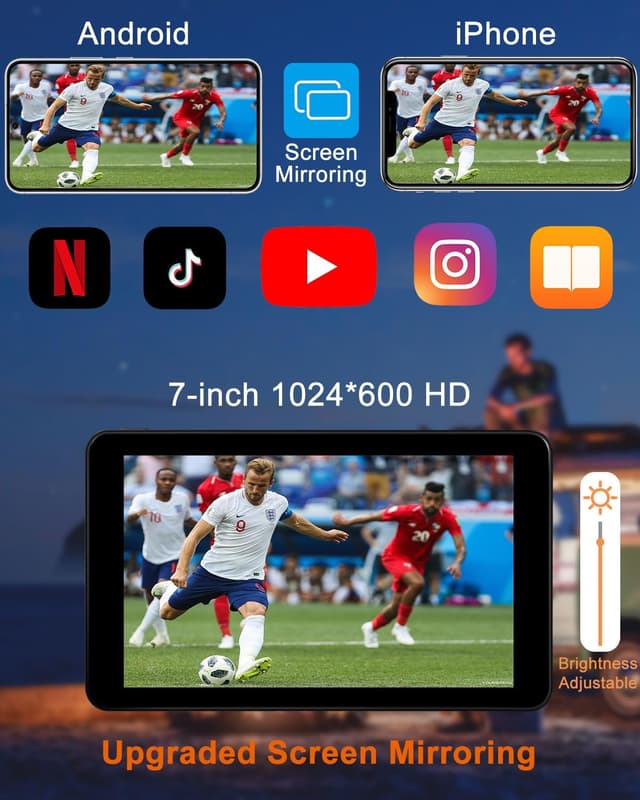 Detalle 2 de Aonerex 7-inch wireless Apple CarPlay & Android Auto screen with back camera support