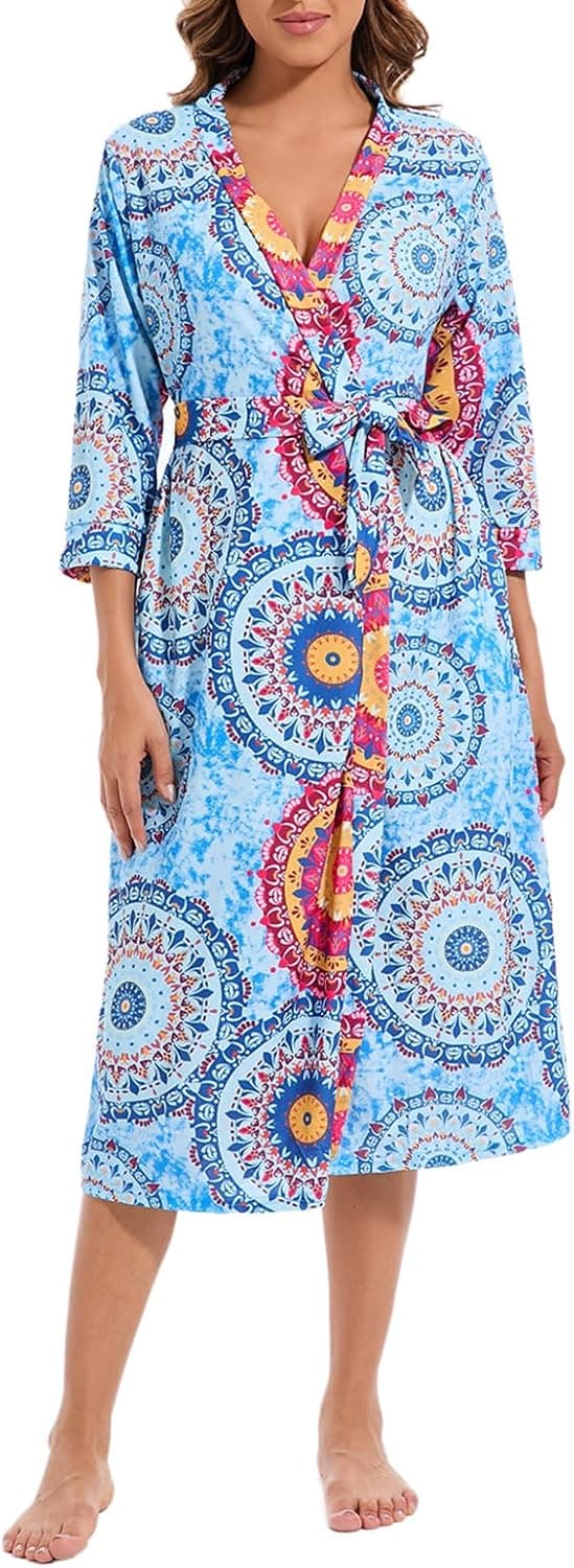 Thumbnail 6 de MAGIC ARMOR Damen Bademantel 3/4 Ärmel S-XXL 🛍