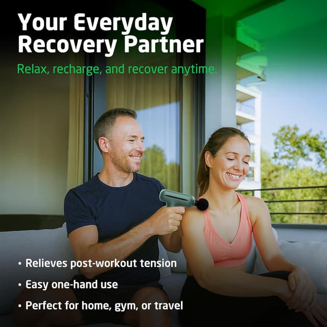 Detalle de medisana MG 200 Mini Massage Gun with 4 attachments, smart mode and 5 intensity levels