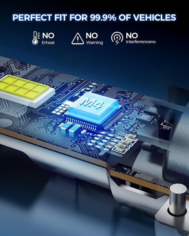 Detalle 2 de Marsauto H7 LED Headlight Bulbs (High/Low Beam & Fog) — High-Performance Replacement Set (Contains 2 Bulbs)