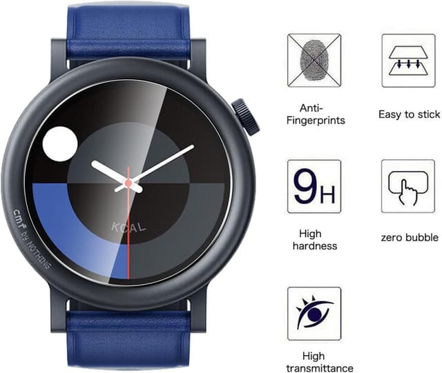 Detalle 2 de WFTE 4-Pack Tempered Glass Screen Protectors for Nothing CMF Watch Pro 2