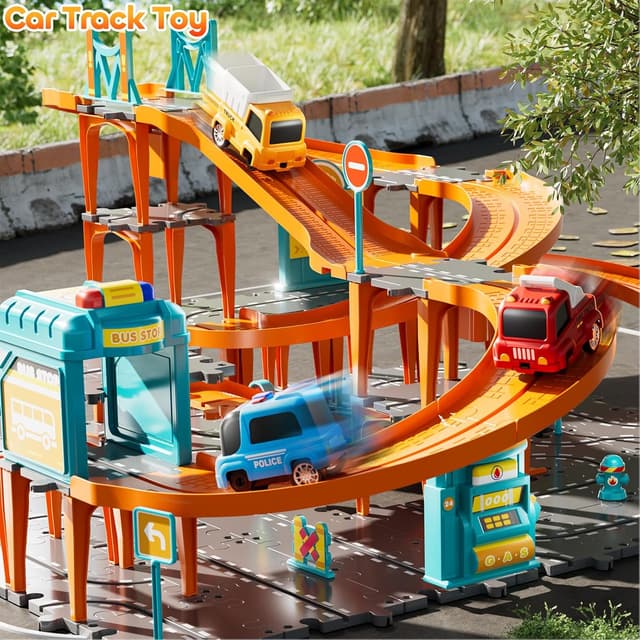 Thumbnail 1 de KIZONLY Puzzle Racer 4-Tier Car Track Set