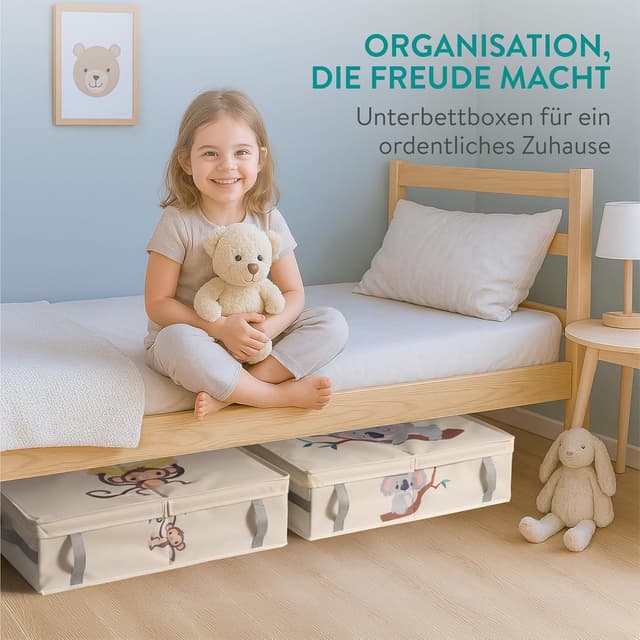 Detalle 2 de Navaris Unterbett Aufbewahrungsbox 58x38x15 cm 2er Set