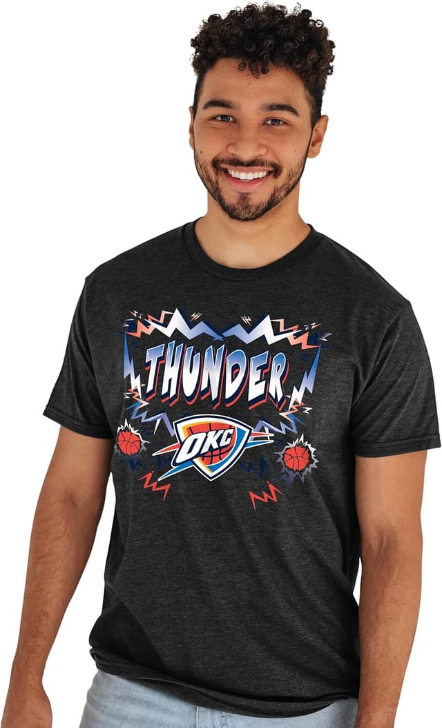 Detalle de Blue 84 Oklahoma City Thunder Officially Licensed Heathered Alternate T-Shirt (Unisex)