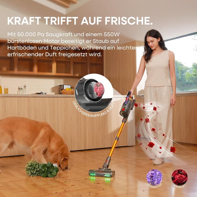 Detalle 2 de KIPMAX Akku Staubsauger 50000Pa 550W mit Display