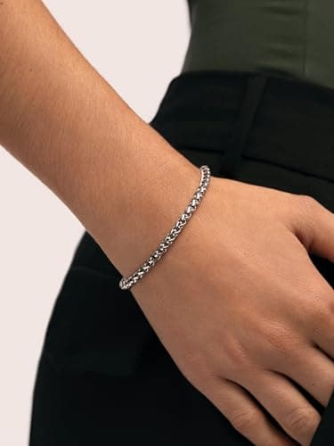 Detalle 2 de SINGULARU Pulsera Fine Disco de acero inoxidable para mujer (17 cm + 3 cm)