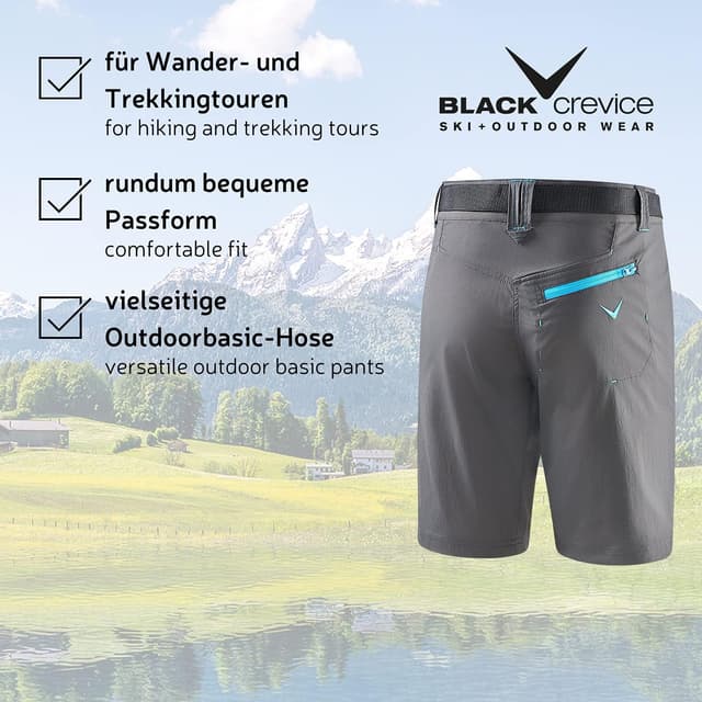 Detalle 2 de Pantaloncini da trekking da donna Black Crevice (Black Crevice - Pantaloncini da Trekking, da Donna)