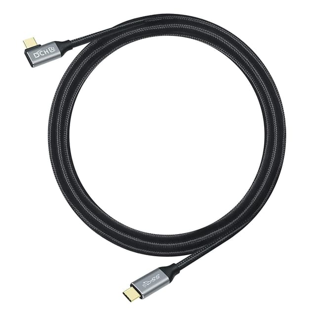 Detalle de DCHAV USB-C to USB-C cable (0.5m), 100W fast charging, 90° right-angle, USB 3.1 Gen 2 10Gbps PD 3.1