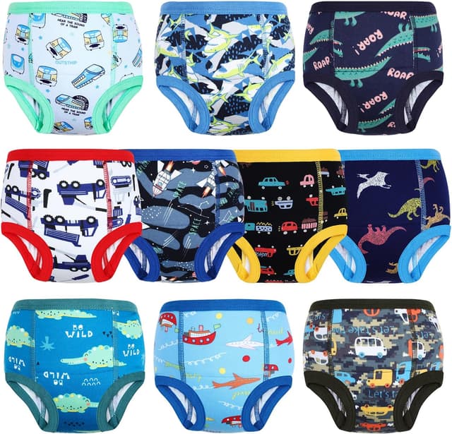 Detalle de MOEMOE BABY Boys Potty Training Pants (Reusable Cotton) – 10 Pack, Blue, 3 Years