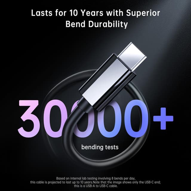 Detalle 1 de 3m USB-A to USB-C cable 10Gbps 60W