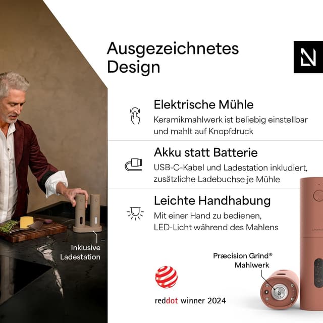 Detalle 2 de LARS NYSØM Spænding Salz- und Pfeffermühlen Set