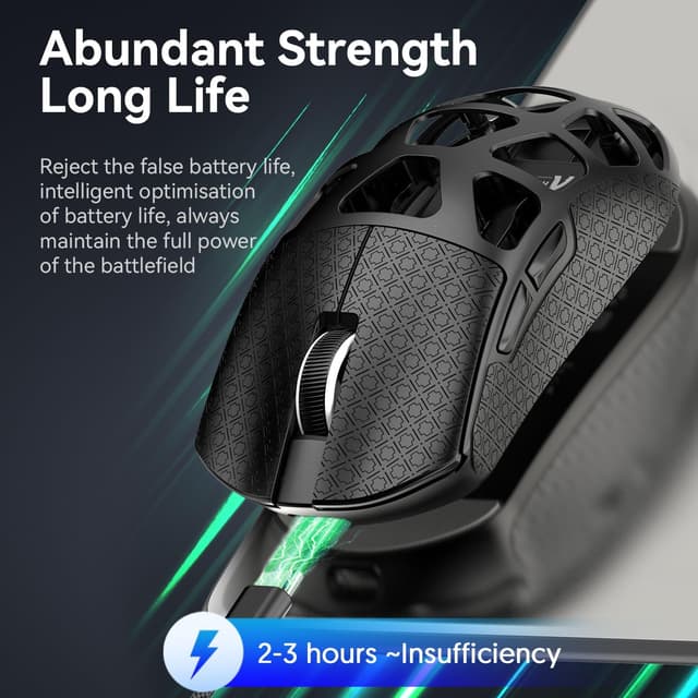 Detalle de ATTACK SHARK R3 Magnesiumlegierungsmaus – ultraleicht (46 g), kabellos 8K/2.4 G & BT sowie kabelgebunden, PixArt PAW3395 bis 26.000 DPI