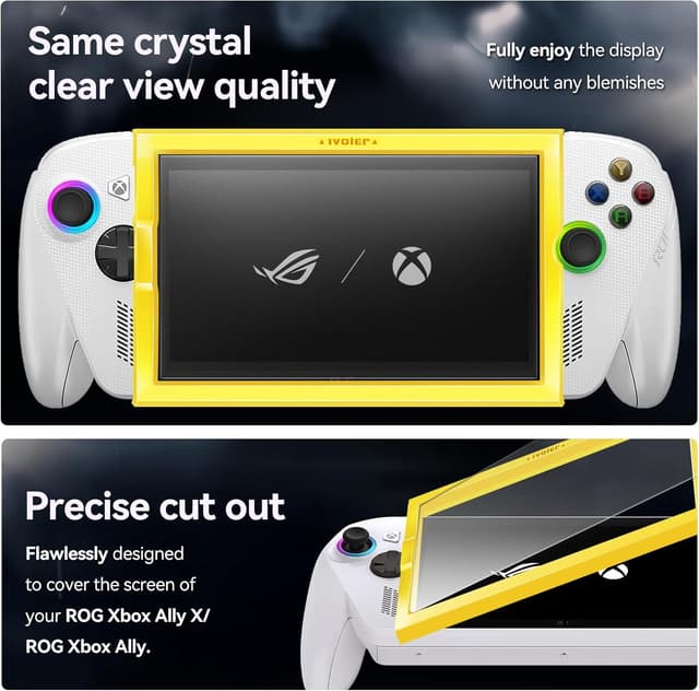 Detalle de iVoler 3 pezzi pellicola in vetro temperato 9H opaca anti-riflesso per ROG Xbox Ally / Ally X Handheld 2025