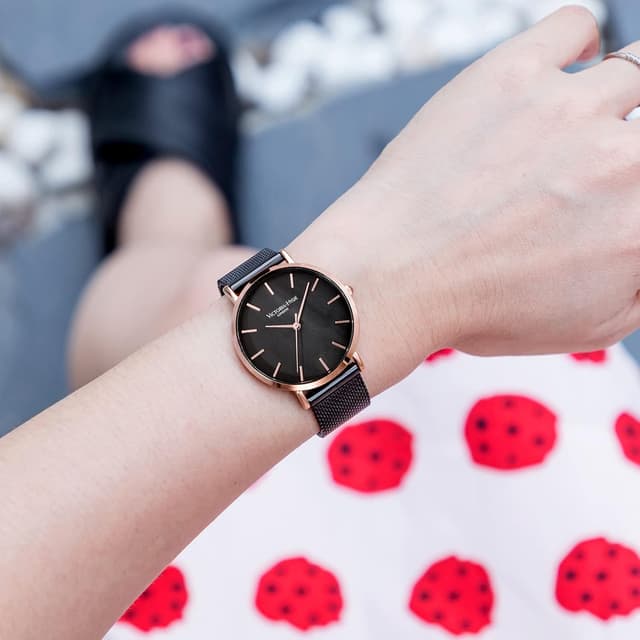 Detalle de VICTORIA HYDE Donna Bracciale Orologi Set Analogico al Quarzo con Cinturino in Pelle/Acciaio Inox