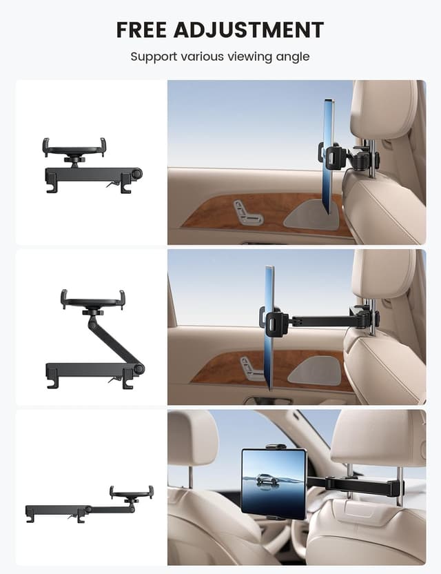 Detalle 2 de Lamicall Car Headrest Tablet Mount Upgraded Lock