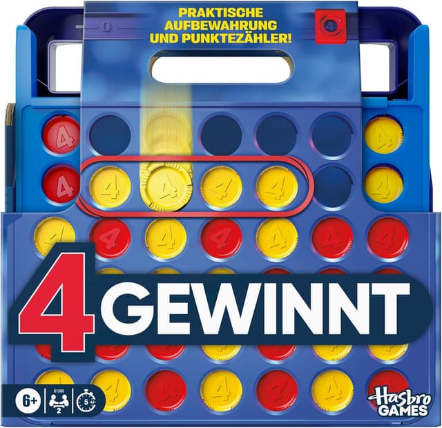 Detalle de Hasbro Gaming 4 gewinnt – Offizielles Spiel (2025 Edition) mit Tragebox, Punktezähler