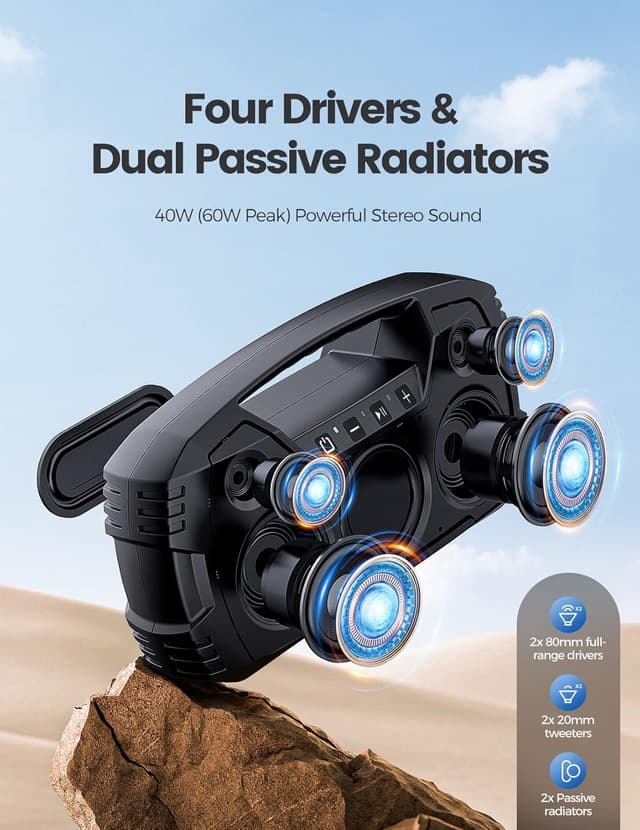 Detalle 2 de IPX7 Waterproof Bluetooth Speaker 40W ๐