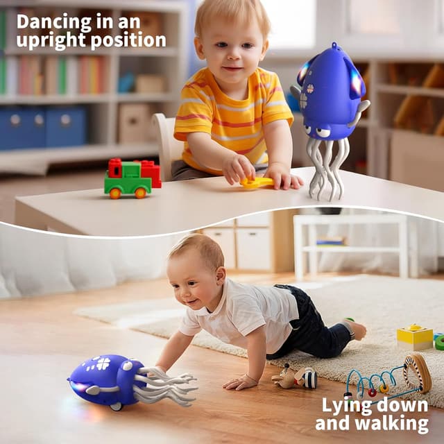 Detalle de SWTOIPIG Polpo danzante interattivo con LED, musica e sensori anti-ostacoli