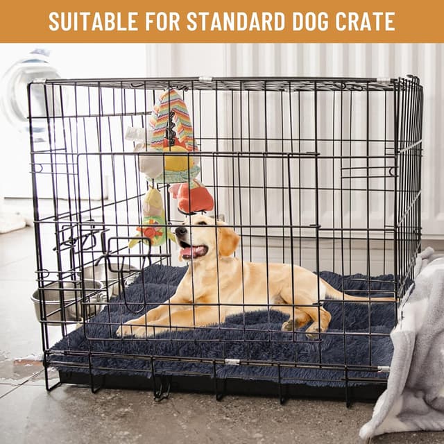 Detalle de Baodan Baodan Dog Bed Washable (Medium, 75x50cm) – Fluffy crate mat with non-slip base