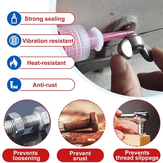 Detalle de EIGTWEN frein filet en 2 x 50 ml : anti-desserrage et anti-corrosion pour écrous et vis