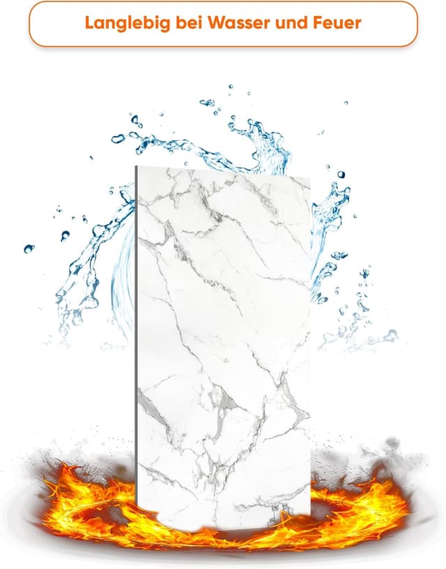 Detalle de IZODEKOR Wandpaneele in Marmoroptik (60 x 120 cm) – PVC-Wandverkleidung für Küche & Bad