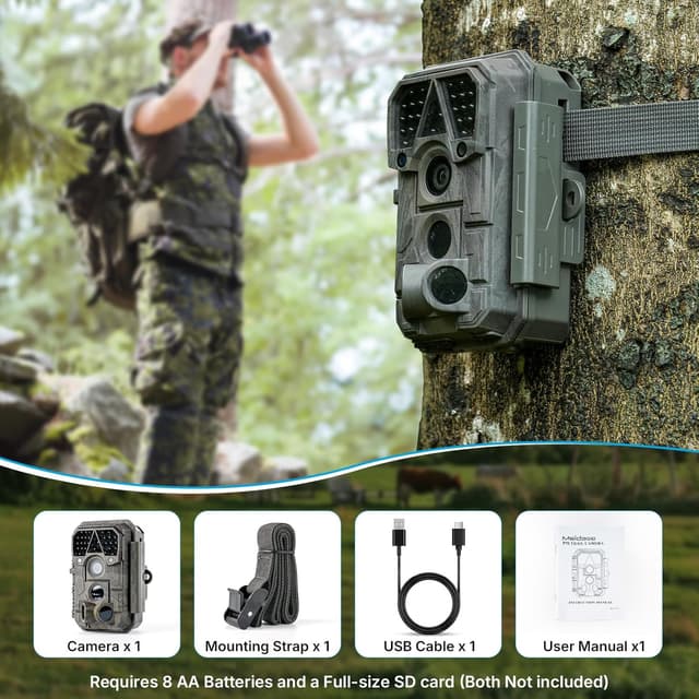 Detalle de Meidase P70 Non-Cellular, Non-WiFi Trail Camera (64MP 1296p, No-Glow 940nm)