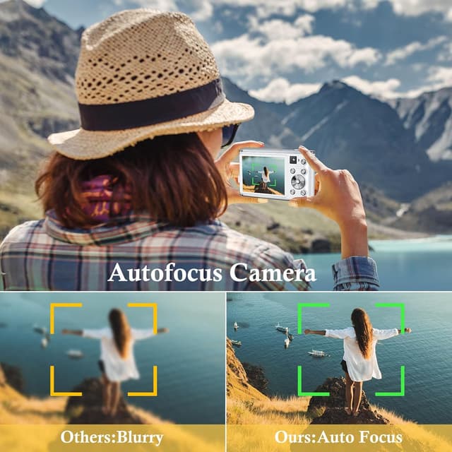 Detalle 2 de ToAuite 4K UHD 48MP Dual-Lens Digital Camera (16X Zoom) for Vlogging, Travel & Beginners