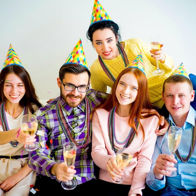 Thumbnail 6 de Huskein Bead Necklace (120PCS) — 33" Colorful Mardi Gras Beads for Parties, Parades & Costume Throws