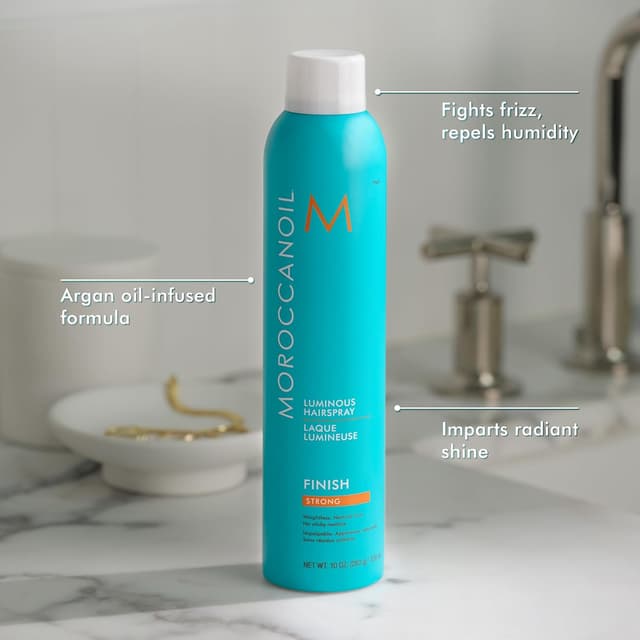 Detalle de Moroccanoil Laque Lumineuse : la laque sans rinçage pour calmer les frisottis