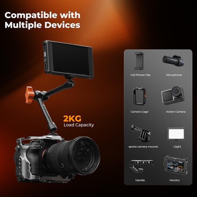 Thumbnail 2 de K&F CONCEPT 9.8" Magic Arm Kit for Camera Mount