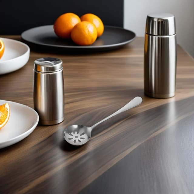 Detalle de MAGICLULU Servierlöffel mit Löchern – kleiner Schlitzlöffel zum Abseihen von Nudeln und Gemüse