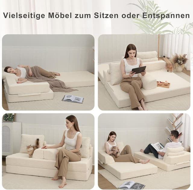 Thumbnail 5 de MeMoreCool Boneless Sofa Bett aus Cord Sofa