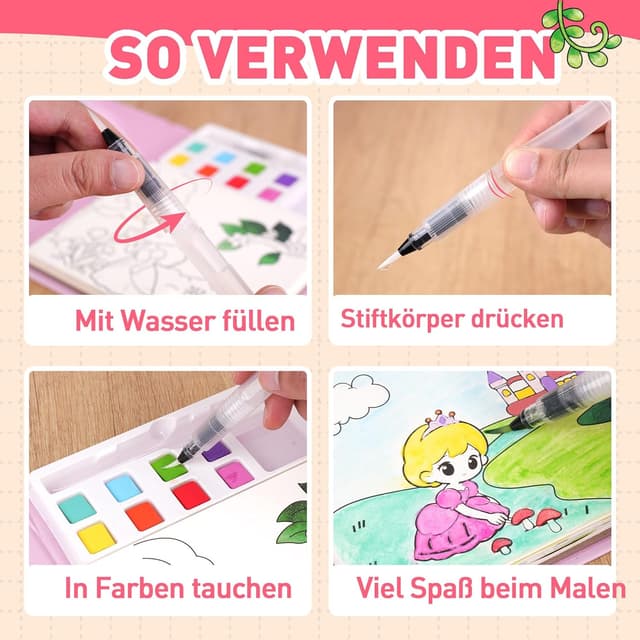 Detalle 2 de YPLUS Wassermalbuch für Kinder 8 Farben
