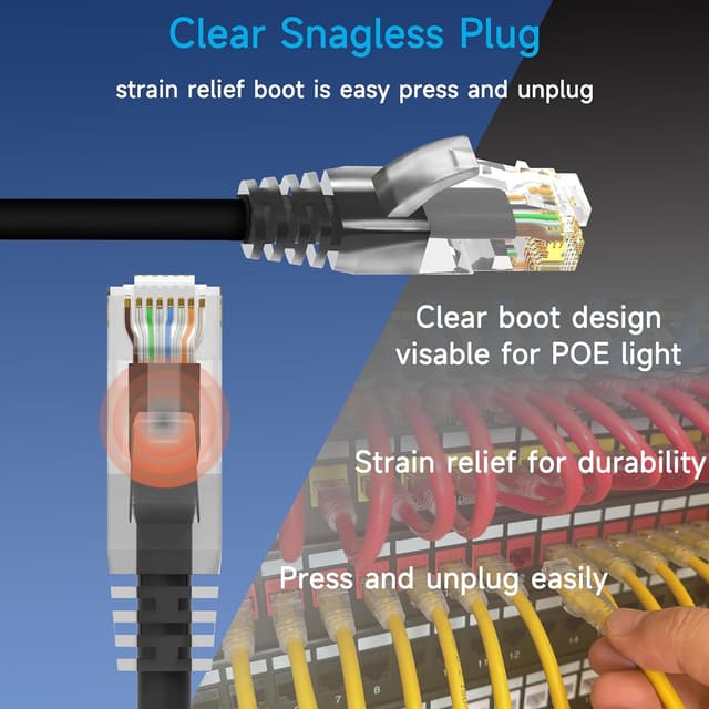 Thumbnail 3 de CAT 6 Ethernet Patch Cable 6 ft 10 Pack