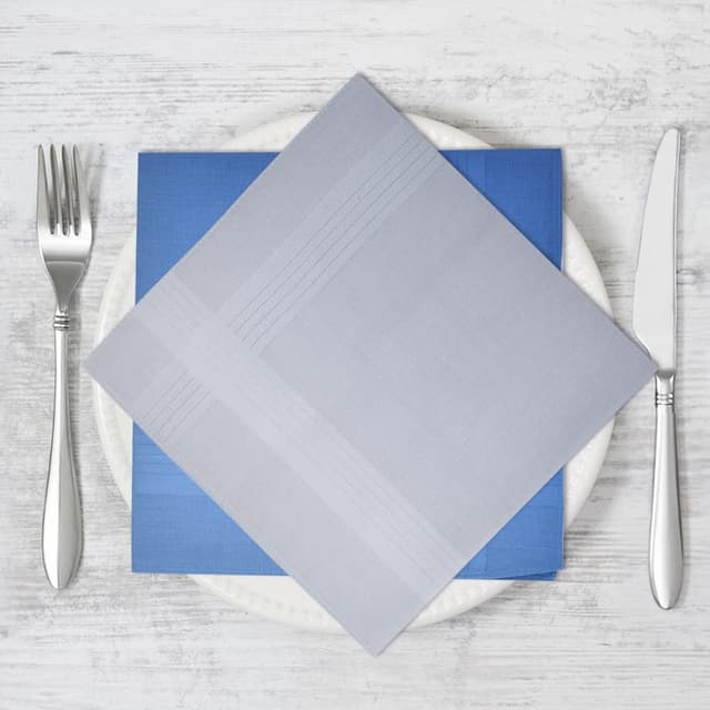 Detalle de Aomig Stoff-Taschentücher für Herren (12er-Pack) aus Baumwolle, 40 x 40 cm – klassische Handkerchiefs