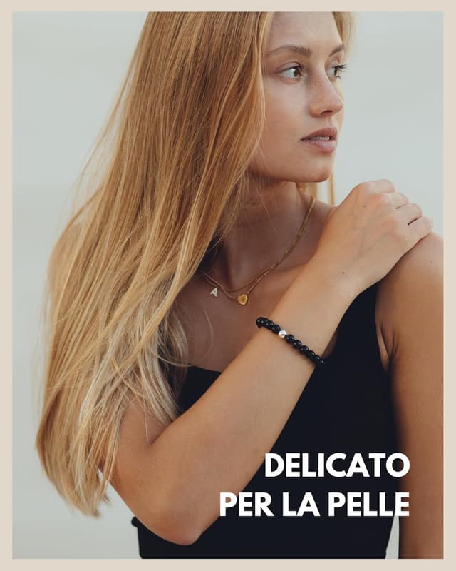 Detalle 2 de GD GOOD.designs bracciale da uomo in pietra naturale con perle di diaspro (chakra) estensibile
