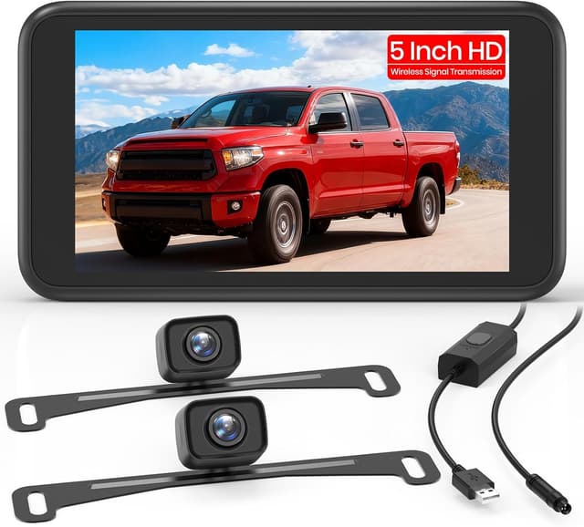 Detalle de AUTO-VOX Wireless Backup Camera (1080P) with Dual Front/Rear Coverage and 5" Monitor