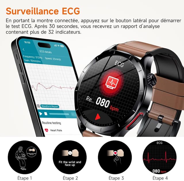 Thumbnail 1 de 2026 Nouv’ Montre Connectée Homme 1,43" AMOLED