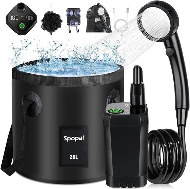 Detalle de Spopal Camping Shower 6000mAh portable shower
