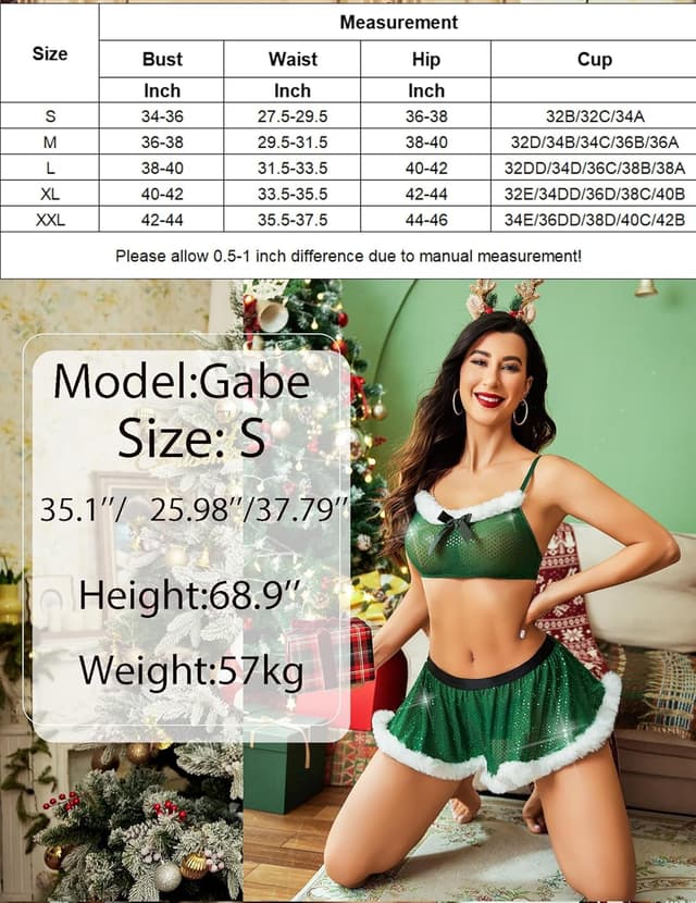 Thumbnail 5 de Avidlove Nuisette de Noël en dentelle 3 pièces